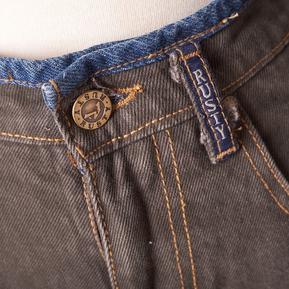 1990s Deadstock Charcoal and Denim Blue Rusty Surf Jeans